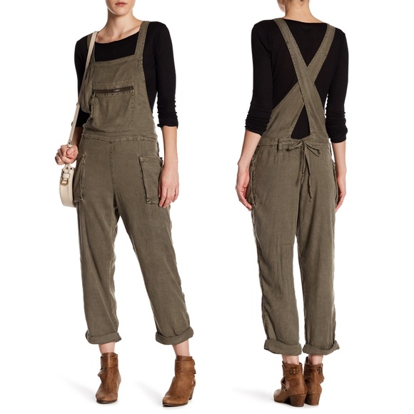 free people linen overalls